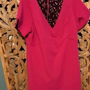 Betsey Johnson Fuchsia Dress with Floral Lining